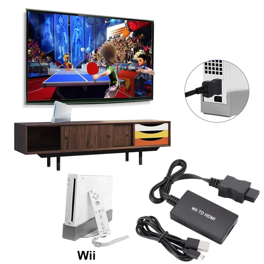 Переходник PS2/WII/N64-HDMI-совместимый адаптер для игровой консоли PS2-HDMI-совместимый с