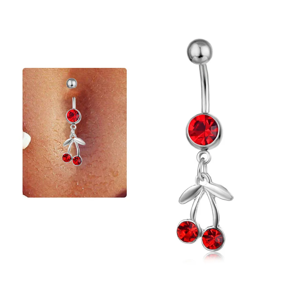 Вишневый кулон для пупка кольцо висячий пирсинг тела фруктовый пупок ногтей