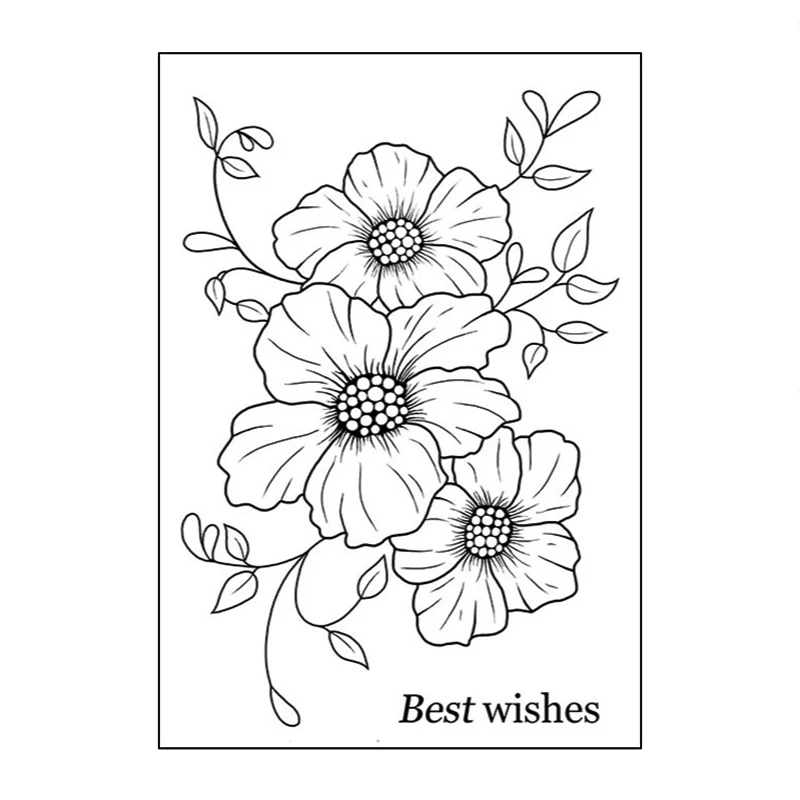 

Petal Trio Clear Stamps Flower Transparent Silicone Stamp for DIY Scrapbooking/Card Making Fun Decoration Supplies Rubber Stamp