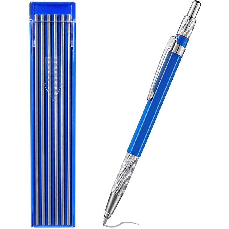 

5X механические карандаши, металлический маркер со встроенной точилкой для труб, фиттеров, сварщиков, строительных работ, деревообработки