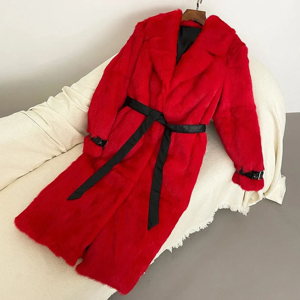 Женская Шуба Из Кроличьего Меха С Леопардовым Принтом Теплая Утолщенная