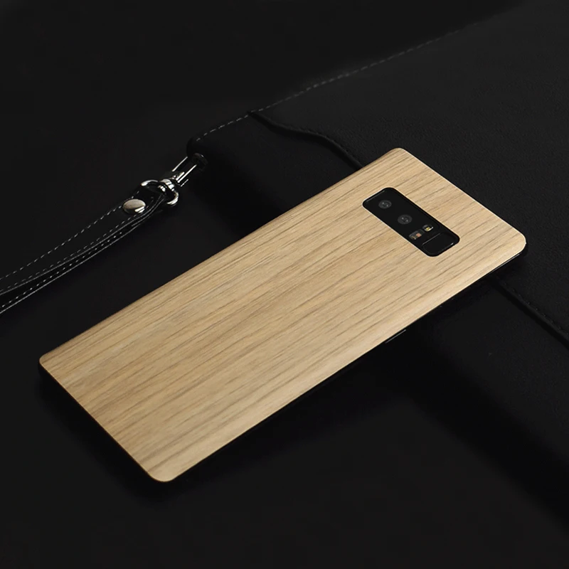 Высокая имитация древесного зерна наклейка на заднюю панель телефона для SAMSUNG