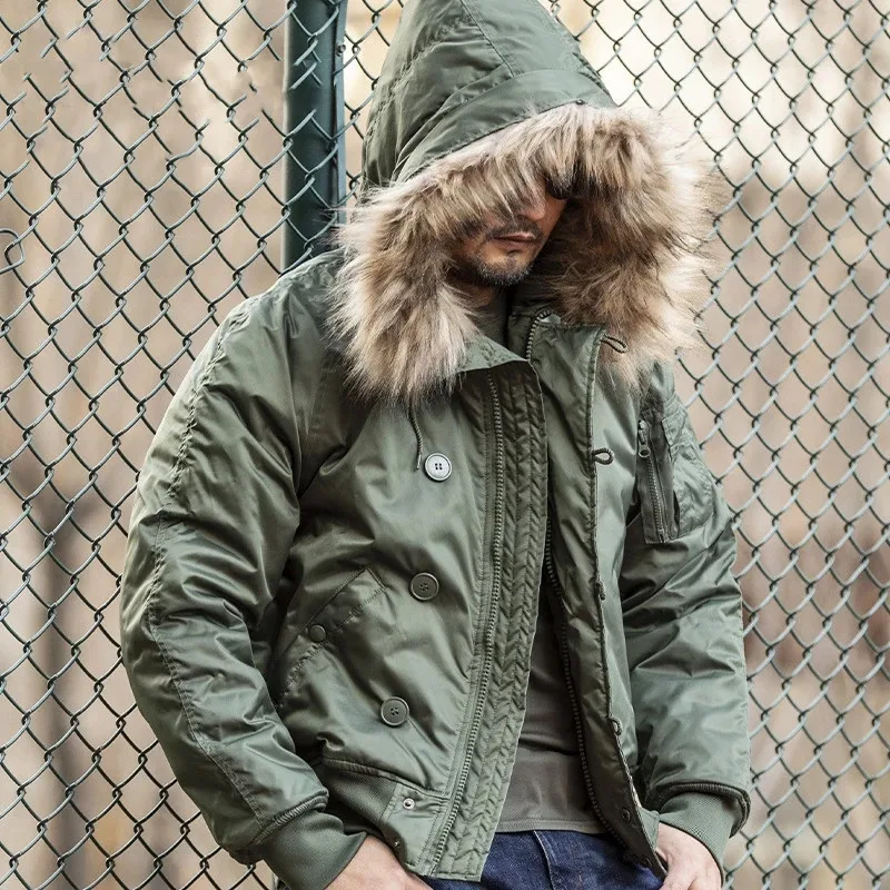 Canada Outwear Coat Military Fur Hood Warm Trench Camouflage