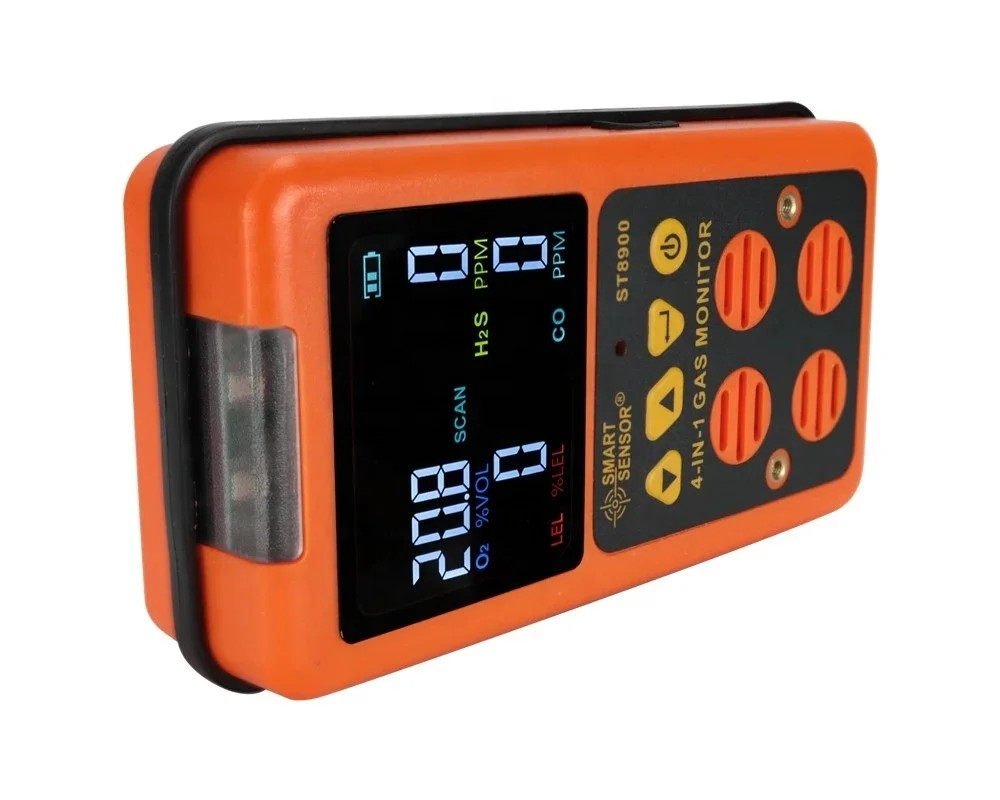 

4 in 1 EU Digital Gas Detector O2 H2S CO LEL Handheld Mini Gas Analyzer Air Monitor Gas Leak Tester Carbon Monoxide Meter ST8900