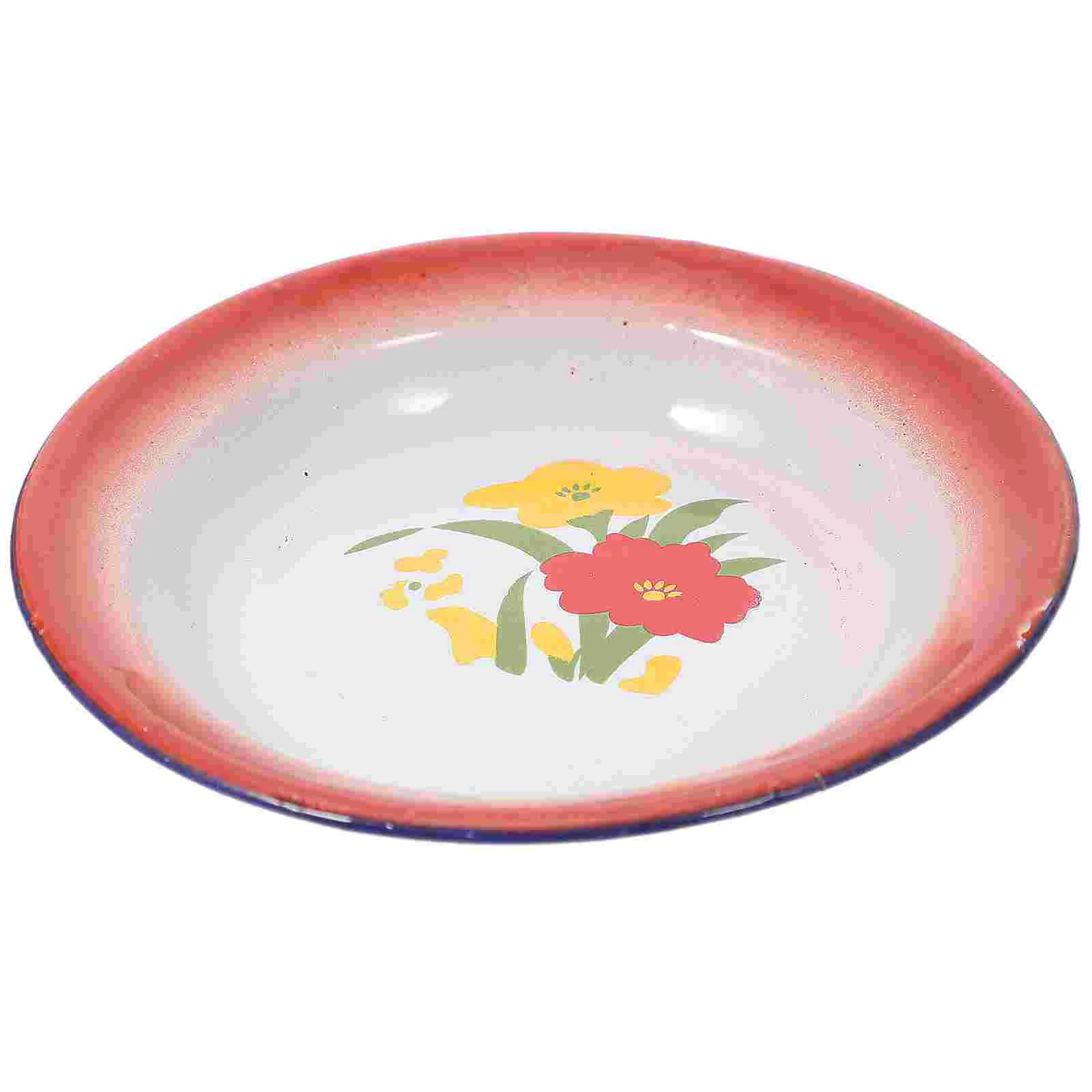

Plates Plate Enamel Bowl Enamelware Serving Dinner Camping Vintage Dish Dishes Tray Dessert Snackfruit Set Salad Red Bowls