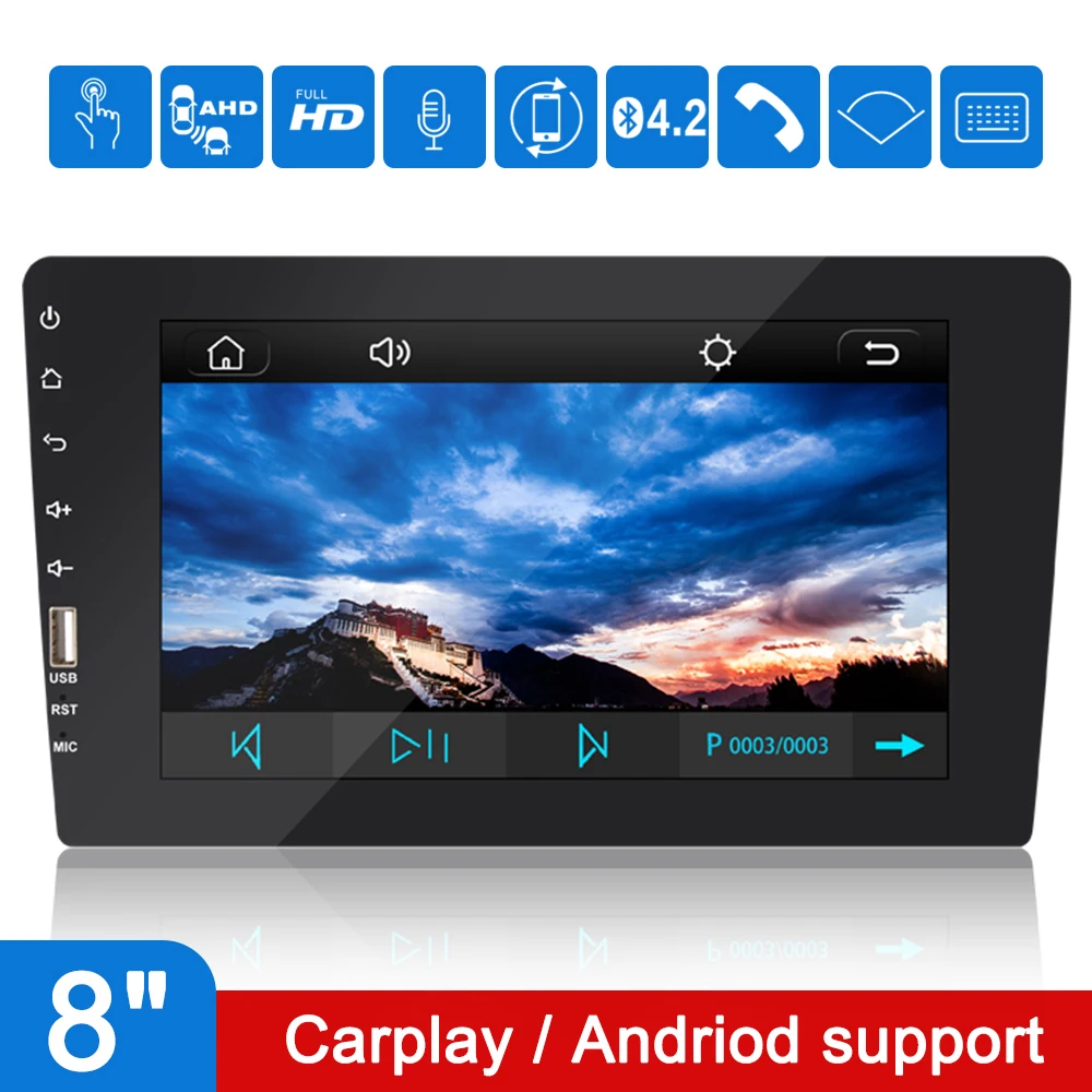 

Mirror Link Auto Accessories Car MP5 Player Universal 8" IPS Touch Screen 2 Din For Carplay Andriod Auto Radio Audio FM Stereo