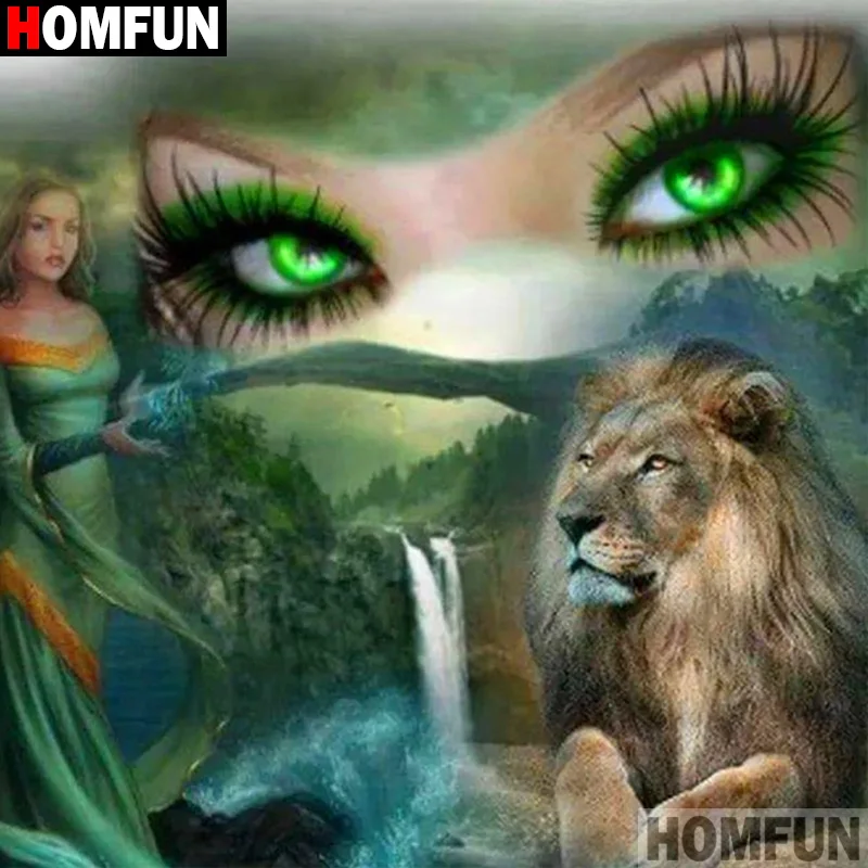 

Алмазная 5D Вышивка HOMFUN, набор для рукоделия «женщина в маске», алмазная живопись «сделай сам», вышивка крестиком, украшение для дома, подаро...