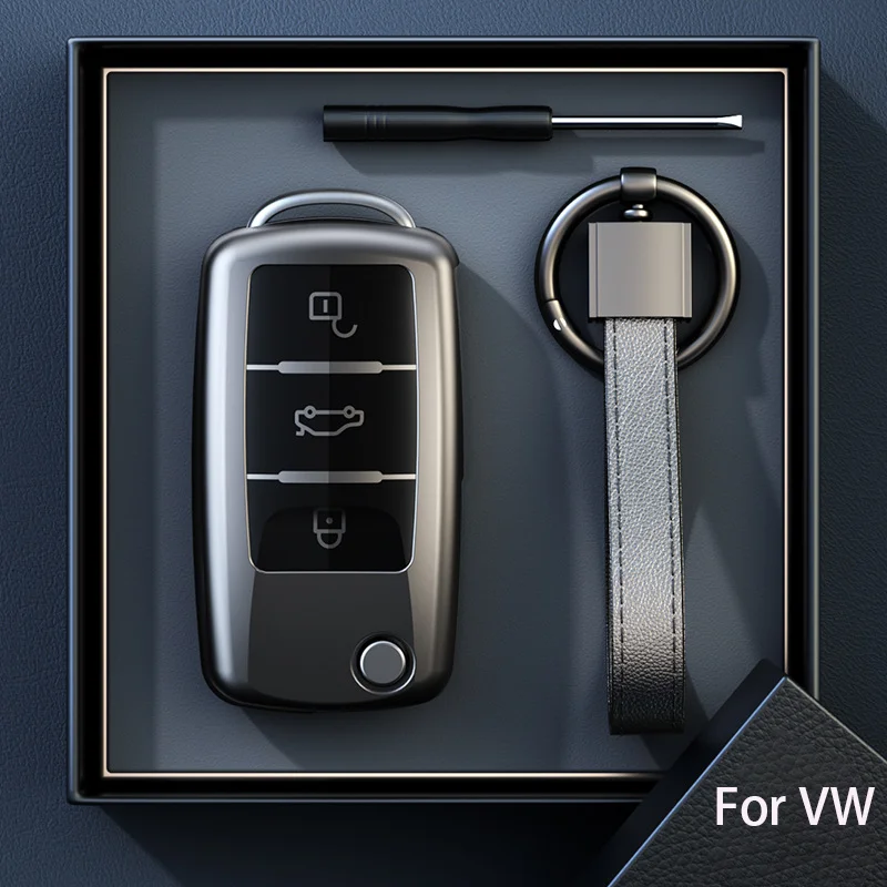 

Титановый серый чехол для VW Volkswagen Polo Tiguan Passat B5 B6 B7 Golf MK6 Jetta Lavida Skoda Octavia, чехол для автомобильного ключа, аксессуары