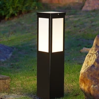 modern minimalist outdoor lawn light black aluminum led waterproof solar lamp garden courtyard villa street decorative lighting