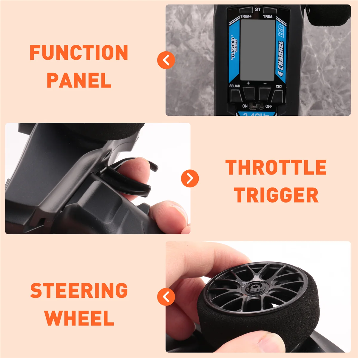P32 Turbo Racing 91803G-C 2 4G 4-канальный Systeem ЖК-дисплей Радио Zender Afstandsbediening Met Ontvanger Voor Rc Auto Boot