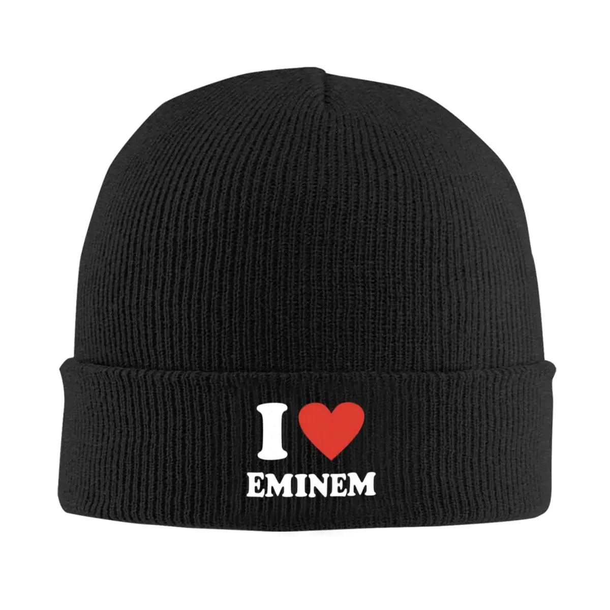 I-Love-Eminem Модная акриловая вязаная шапка в рубчик теплая зимняя для мужчин и женщин