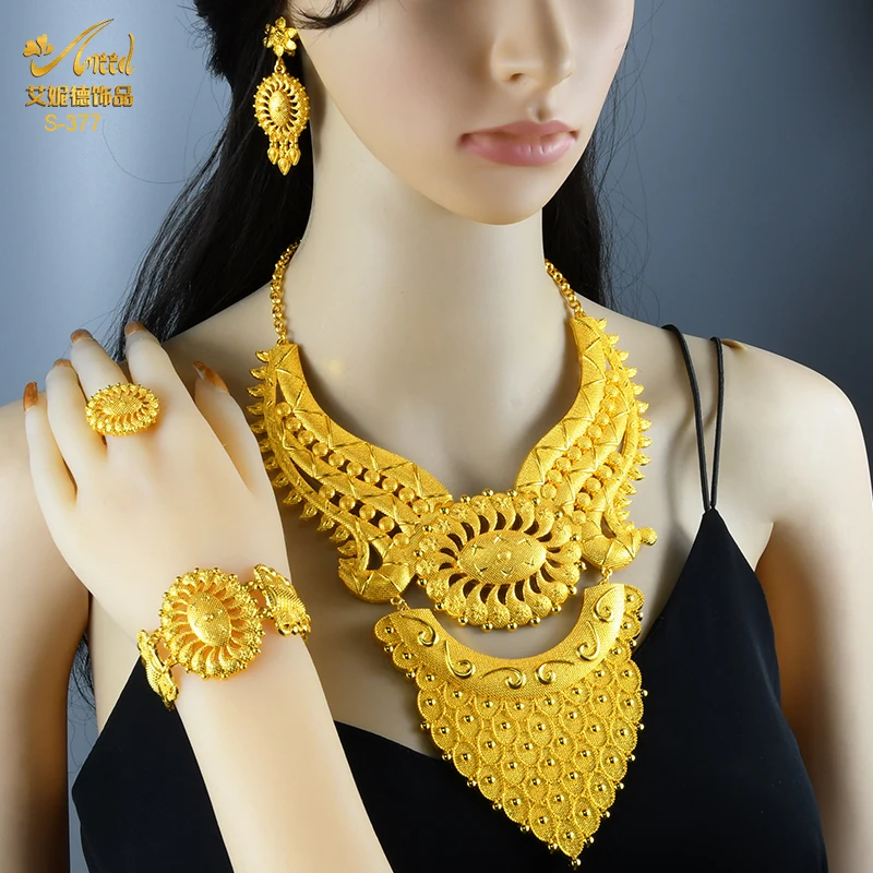 ANIID Африканский покрытый 24-каратным золотом женский свадебный подарок невесты