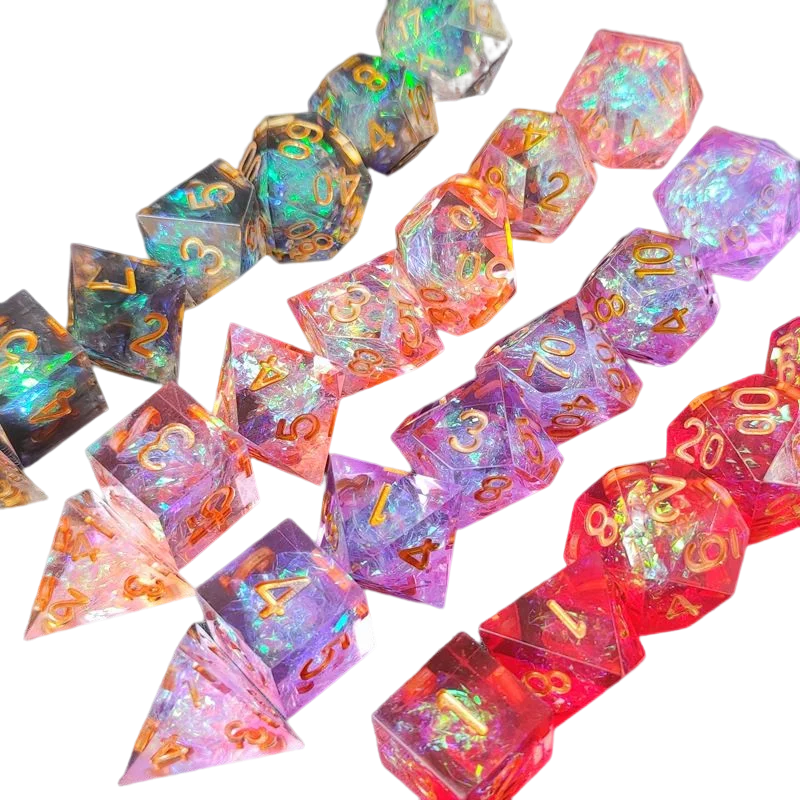 

Hot New For D&D Dice Role-Playing Dice Broken Flash For Dungeons & Dragons Dice Bar Party Table Games 7Pcs/Set Fairy Dice