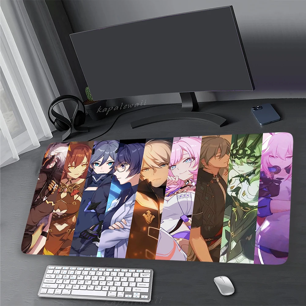 

Honkai Star Rai Mouse Pad Large Mouse Mat Laptop Mousepad Gamer Pads Keyboard Mat Anti-slip Gamer Deskmat Gamer Mousepads 90x40