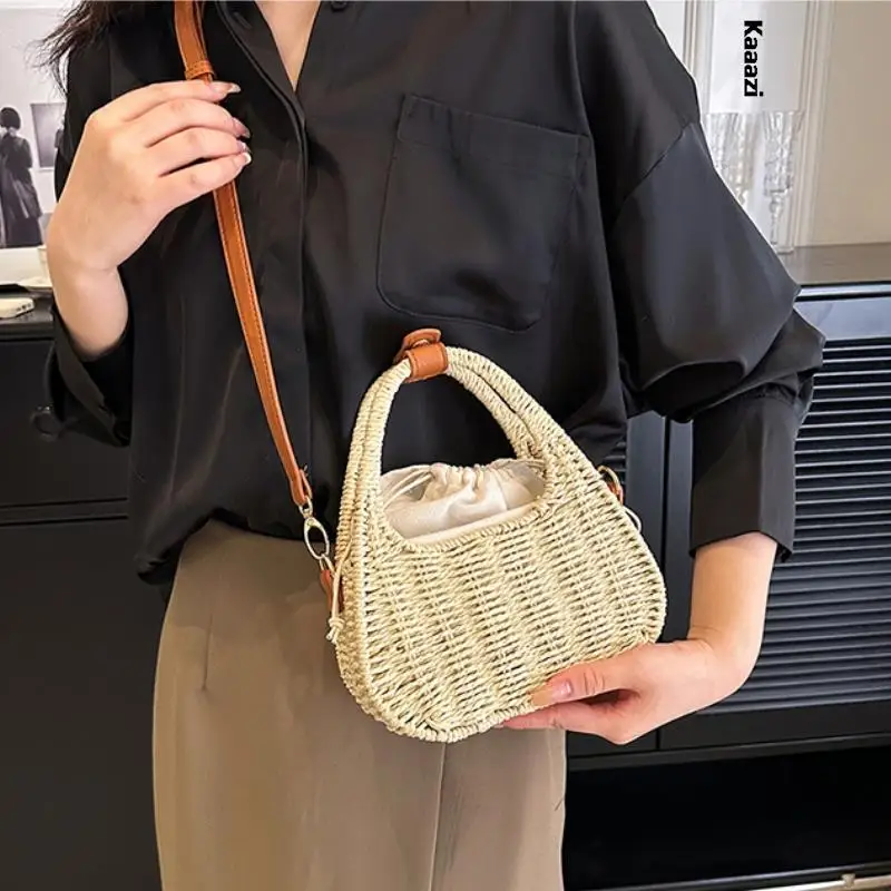 

Summer Straw Small Shoulder Bag For Women Handbags Luxury Travel Casuals Crossbody Bags Luxury High Quality Fashion 2023 New