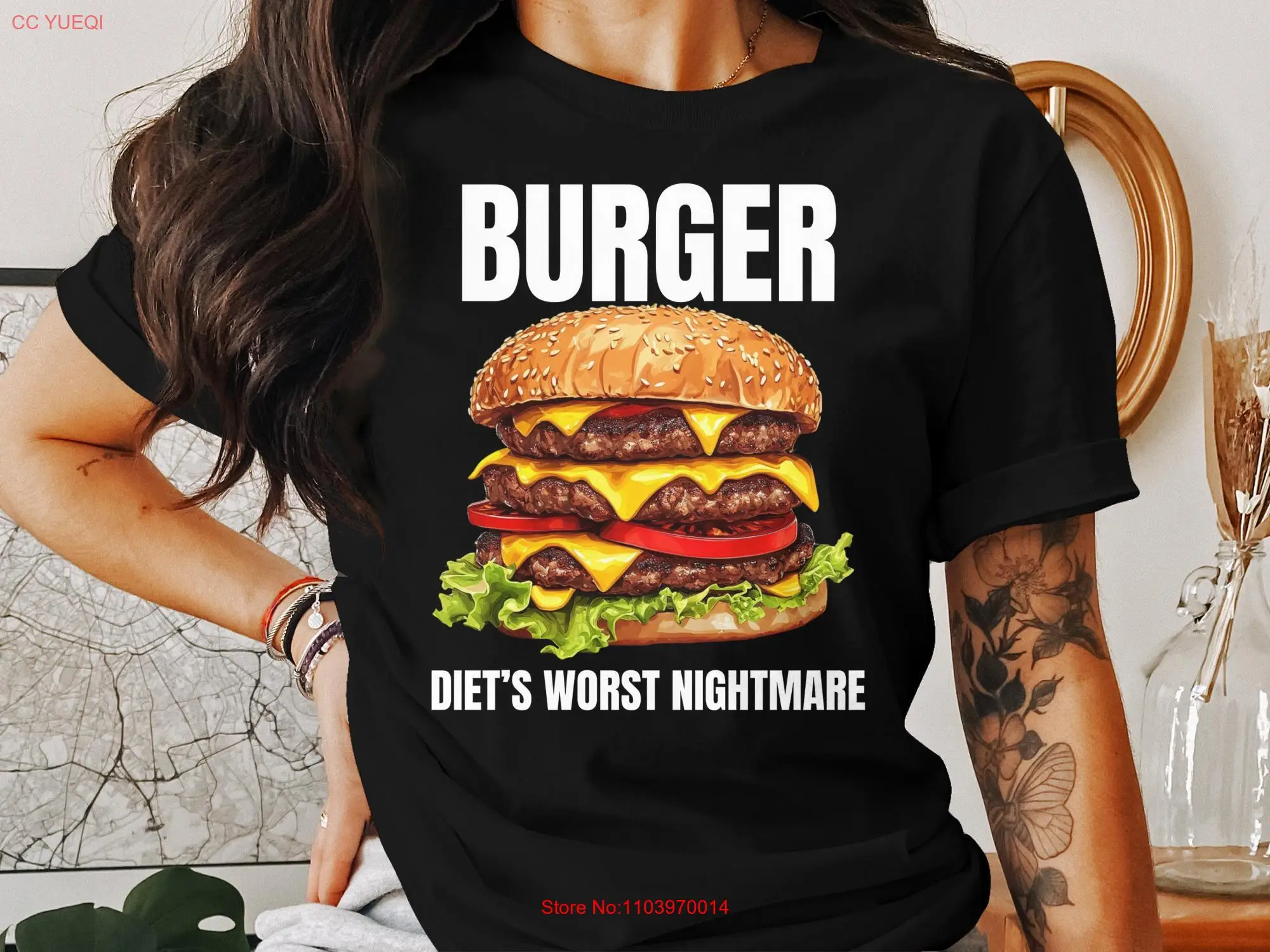 Забавная футболка с гамбургером диеты для любителей еды самый худший кошмар