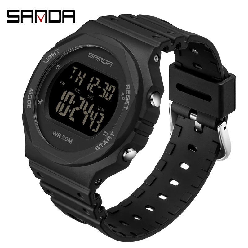 Fashion SANDA Youth Women Digital Watch Shockproof Water-resistant LED Electronic Wristwatches Reloj de mujer 6069