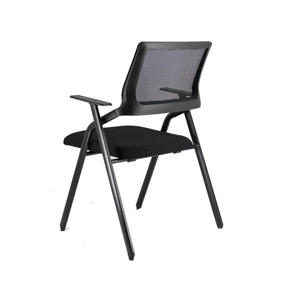 

Backrest Office Chair Fold Stool Convenient Storage With Writing Pad Double Armrest Meeting Study