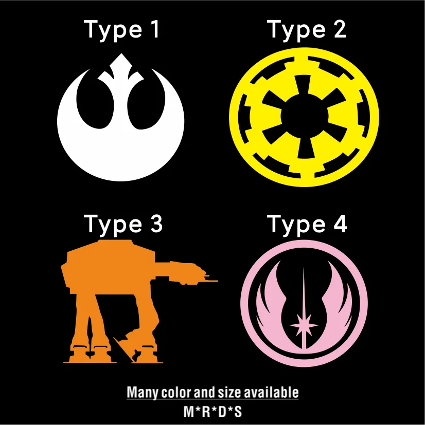 

Variety of Space Wars Sticker Phone Case Decor Imperial Rebel Alliance JEDI ORDER Logo Vinyl Decal Stickers For Cup Laptop Car
