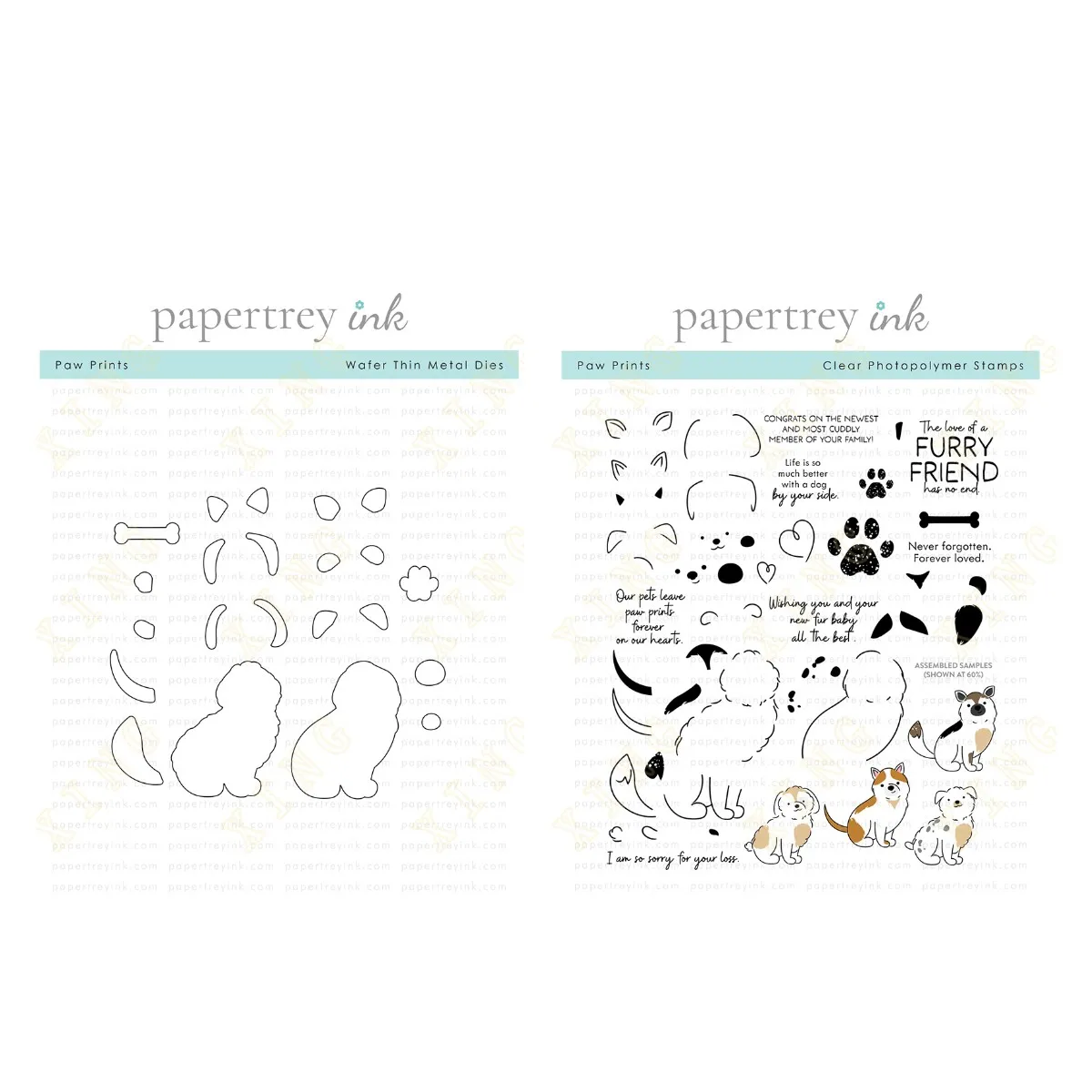 Отпечатки лап металлические штампы и прозрачные для рукоделия скрапбукинга