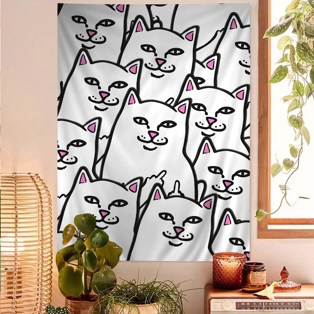 Милый кот-RIPNDIPS Гобелен С Дизайном Пальцев Художественный Научно-фантастический