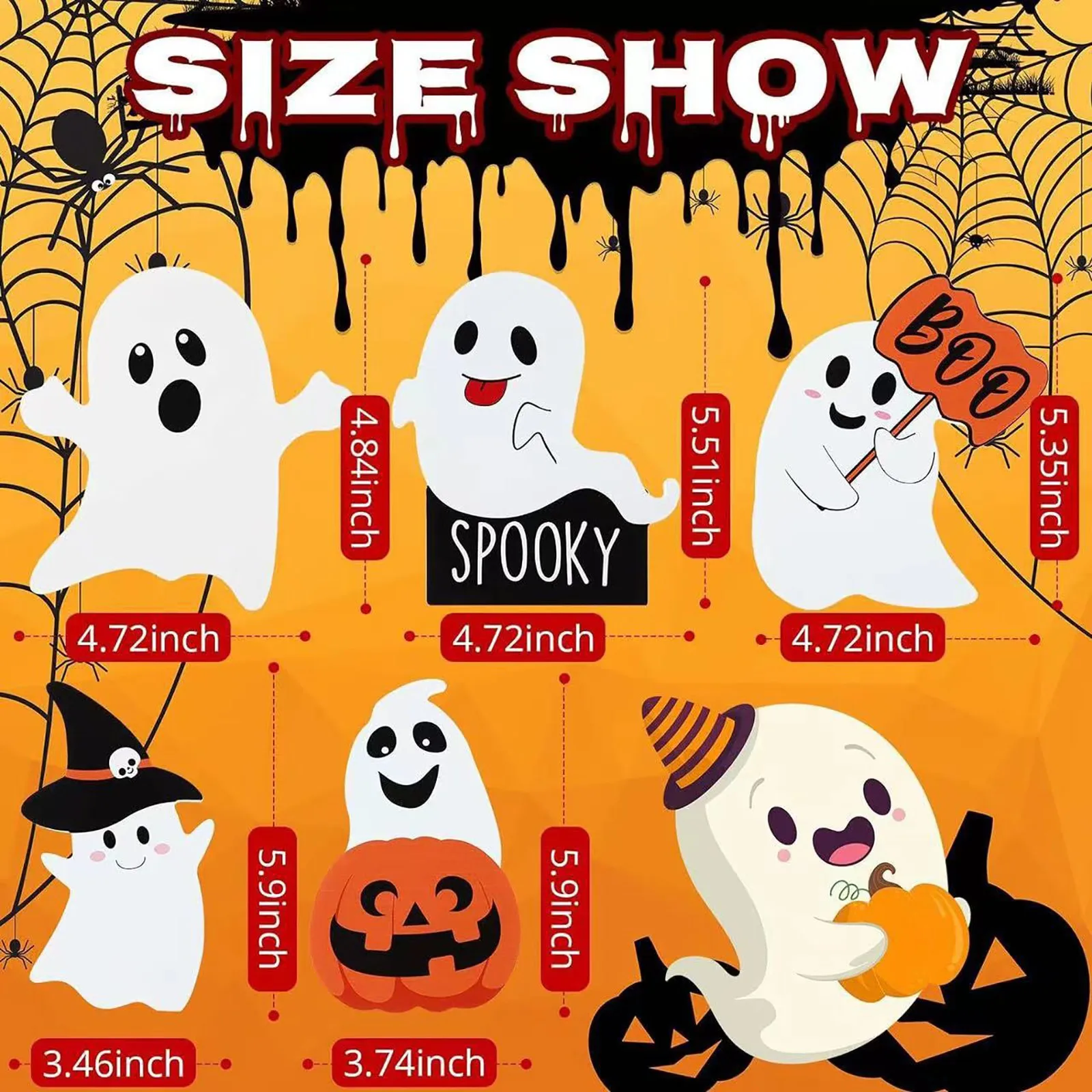 Новинка 2024 украшения на Хэллоуин с милыми привидениями набор из 5 предметов