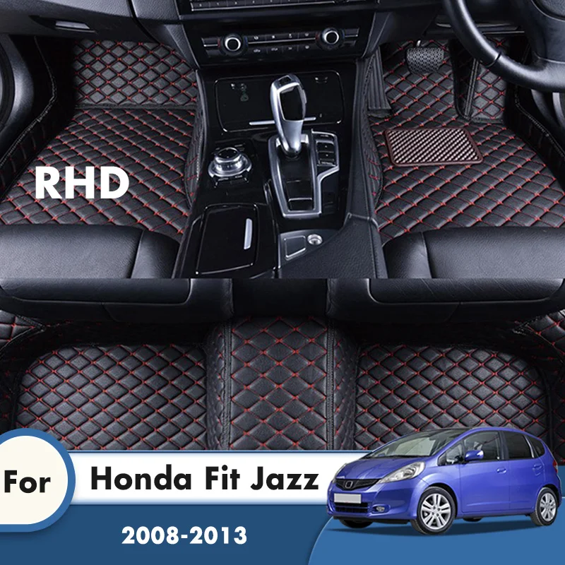 

RHD пользовательские автомобильные коврики для Honda Fit Jazz 2013 2012 2011 2010 2009 2008 Авто Стайлинг ковры автомобильные аксессуары интерьера ковры