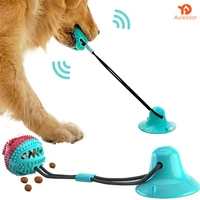 auleodor dog toys silicon suction cup tug interactive dog ball toy for pet chew bite tooth cleaning feeding pet supplies