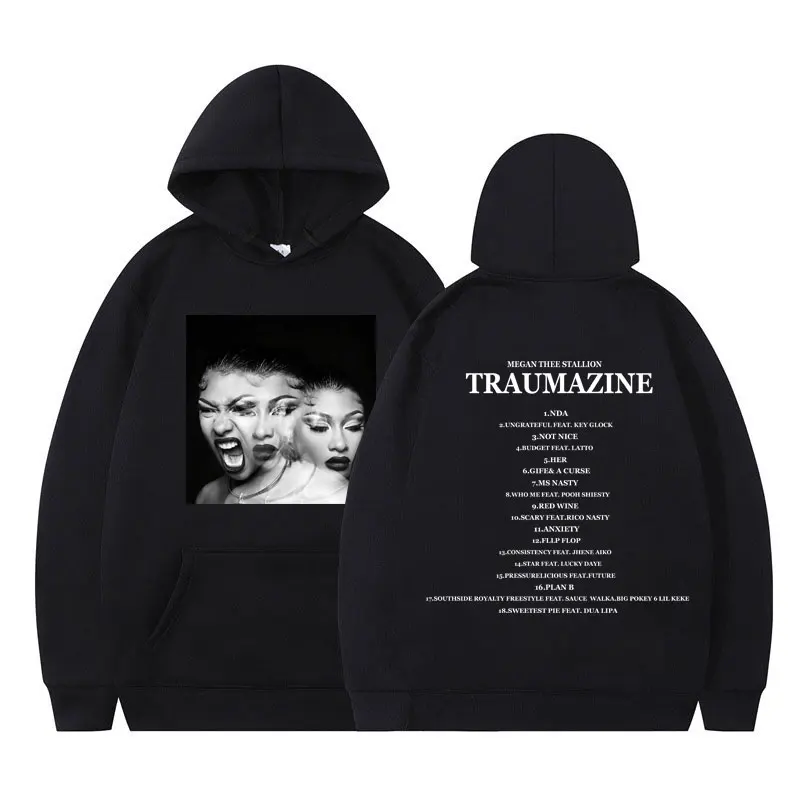 

Толстовка с капюшоном в стиле американского рэп-певицы, Меган Тори, новинка 2022, винтажные пуловеры с принтом музыкального альбома, свитшоты оверсайз в готическом стиле унисекс