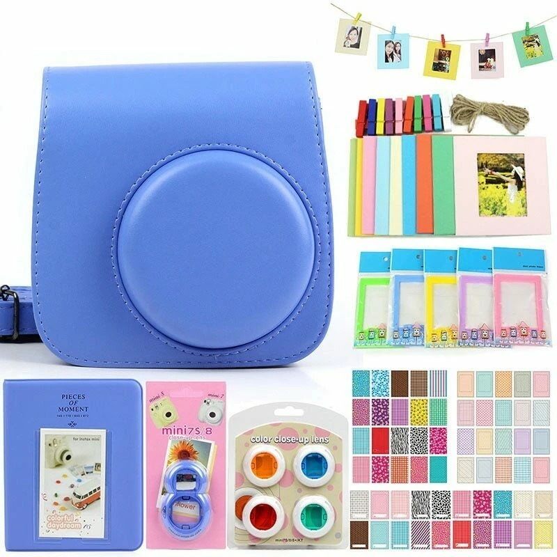

5 Color Camera Accssories Set for Fujifilm Instax Mini 9 8 Instant Film Camera, Including Carry Bag/Photo Album/Stickers/Lens