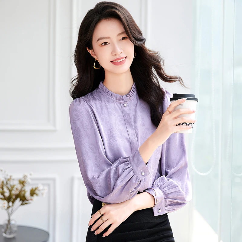 NAVIU новая мода красивая рубашка с цветочным принтом осень длинным рукавом