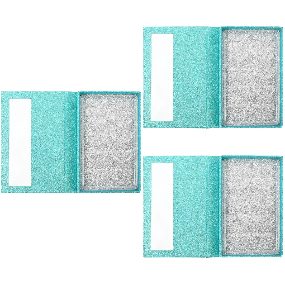 

3 PCS Manicure Eyelash Storage Box Plastic Pallet Eyelashes Container Cardboard Case False Organizer