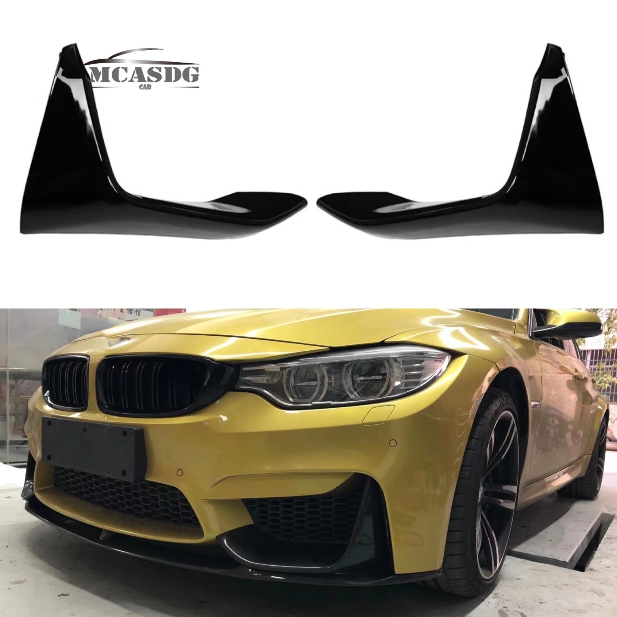 

2PCS Front Bumper Splitter Fog Lamp Cover Trim Fit for BMW M3 M4 F80 F82 2013-17