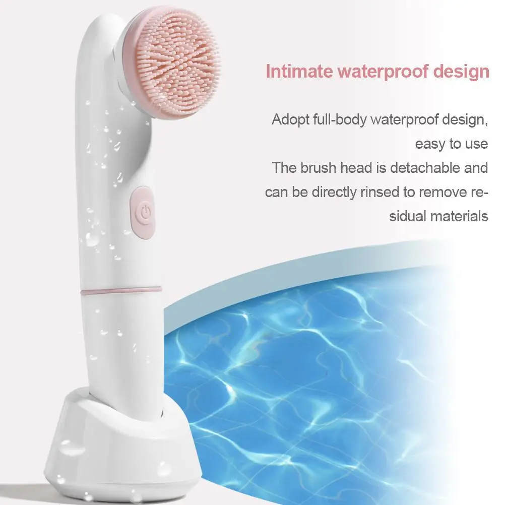 

2 In 1 Electric Facial Cleansing Brush Silicone Rotating Face Brush Deep Cleaning Skin Blackhead Peeling Cleanser Exfoliation