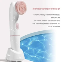 2 in 1 electric facial cleansing brush silicone rotating face brush deep cleaning skin blackhead peeling cleanser exfoliation