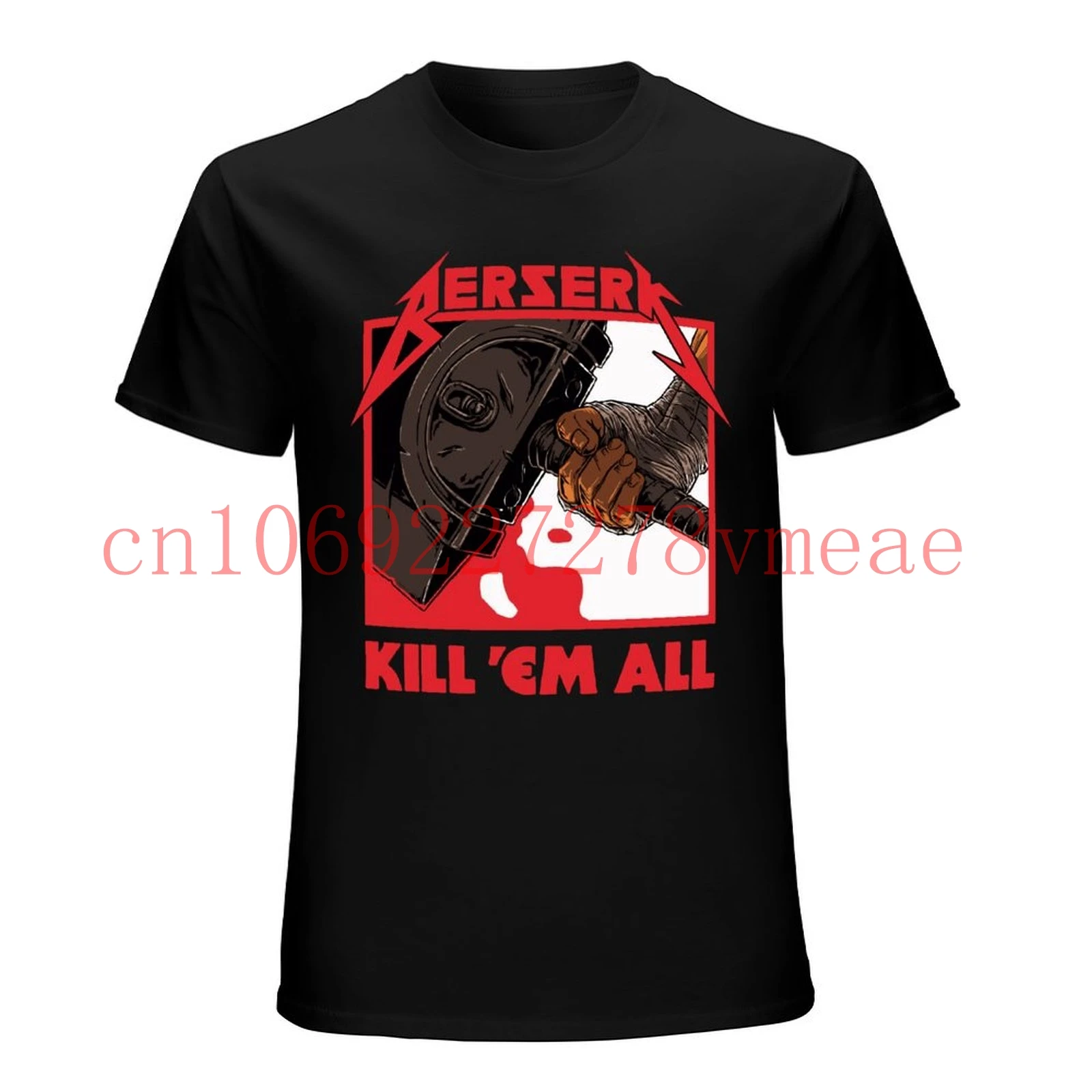 РУБАШКА УНИСЕКС Berserk - Kill Em All ретро рубашка в стиле аниме Берсерк акварель с