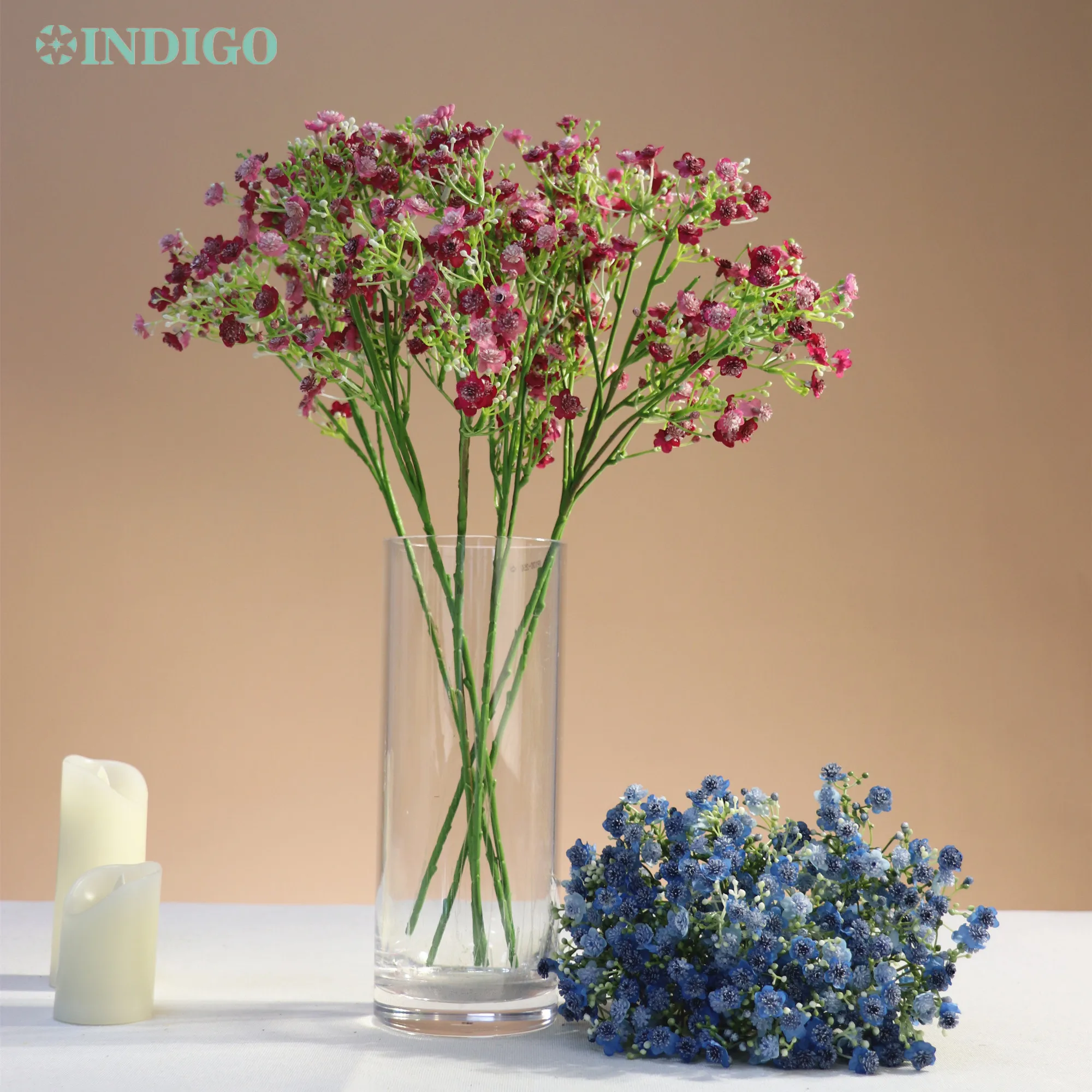 

5PCS Artificial Bobysbreath Dining Table Centerpiece Plastic Petals Decoration Hyacinth Home Pink Flower Arrangment - INDIGO