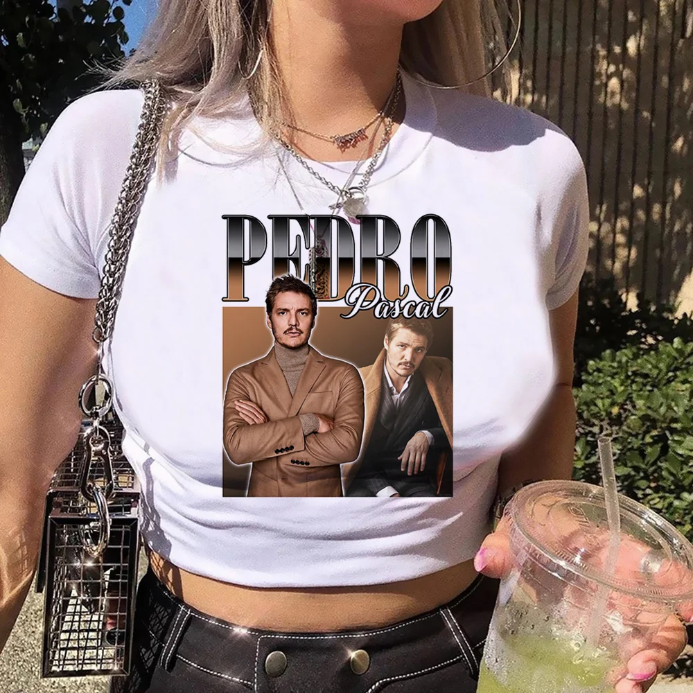

pedro pascal graphic aesthetic trashy crop top Woman 2000s streetwear kawai clothing t-shirts