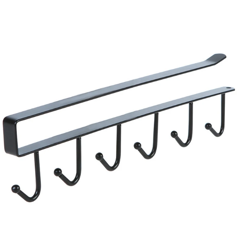 

Metal Iron Storage Hook Under Cabinet 6 Hooks for Kitchen Bedroom Bathsroom Towels Clothes Kitchenware Hanger Hanging Storage