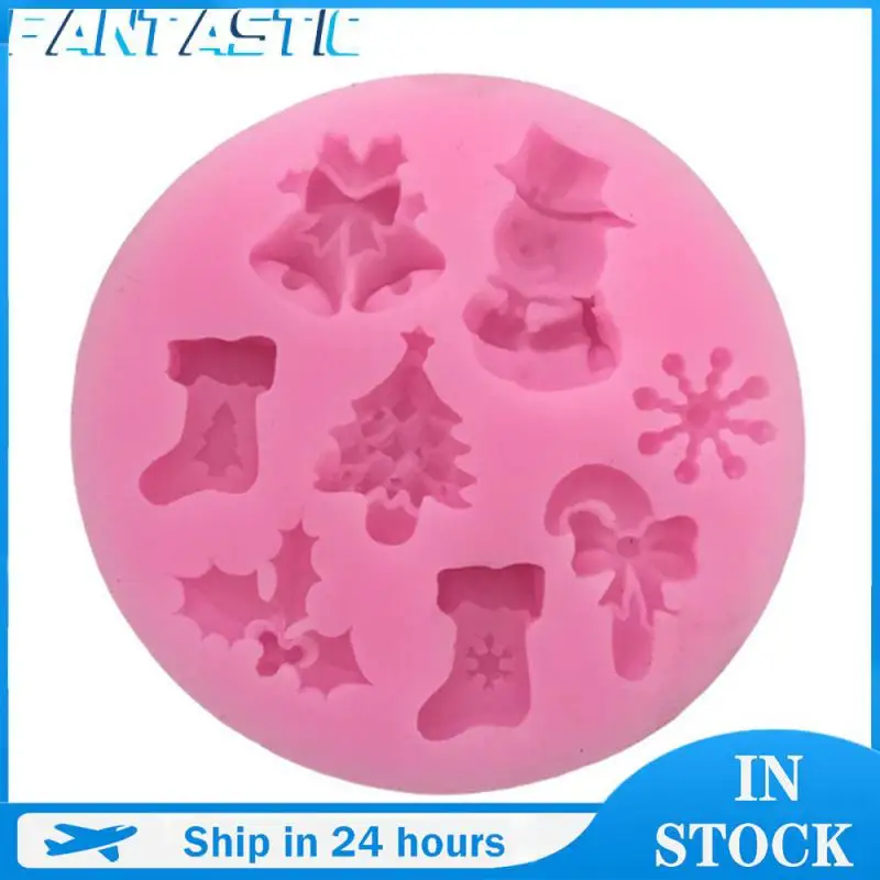 Прямая поставка, Новый рождественский симпатичный снеговик, снежинка, носок, силиконовая форма для торта «сделай сам», конфета, форма для выпечки