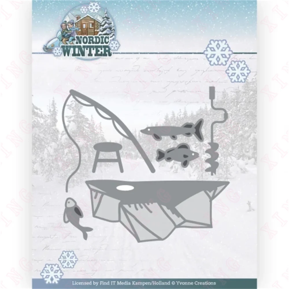 

New Metal Cutting Dies Scrapbook Diary Decoration Embossing Templates 2023 Diy Handmade Craft Greeting Card Nordic Fishing Molds