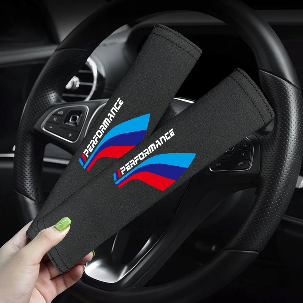 

2pcs For BMW M X1 X3 X5 X6 E46 E39 E90 E36 E60 E34 E30 F30 Car Belt Cover Padding Auto Seat Belt Strap Protector Cover Pads