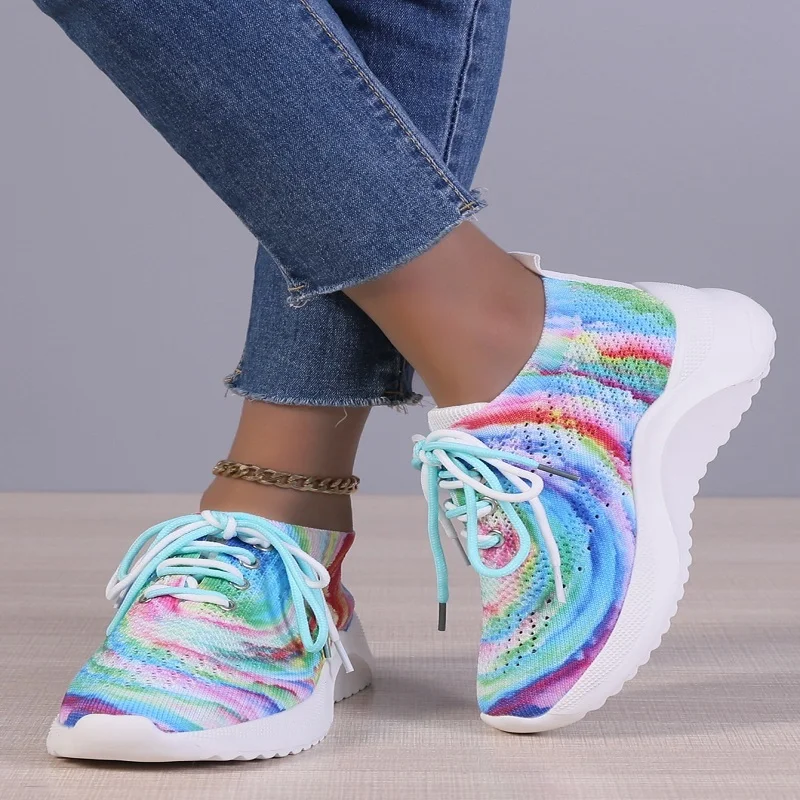 

New Women Flats Mesh Soft Hiking Shoe Fabric Casual Shoes Woman Plus Breathable Leisure Femme Sports Large Size 35~43