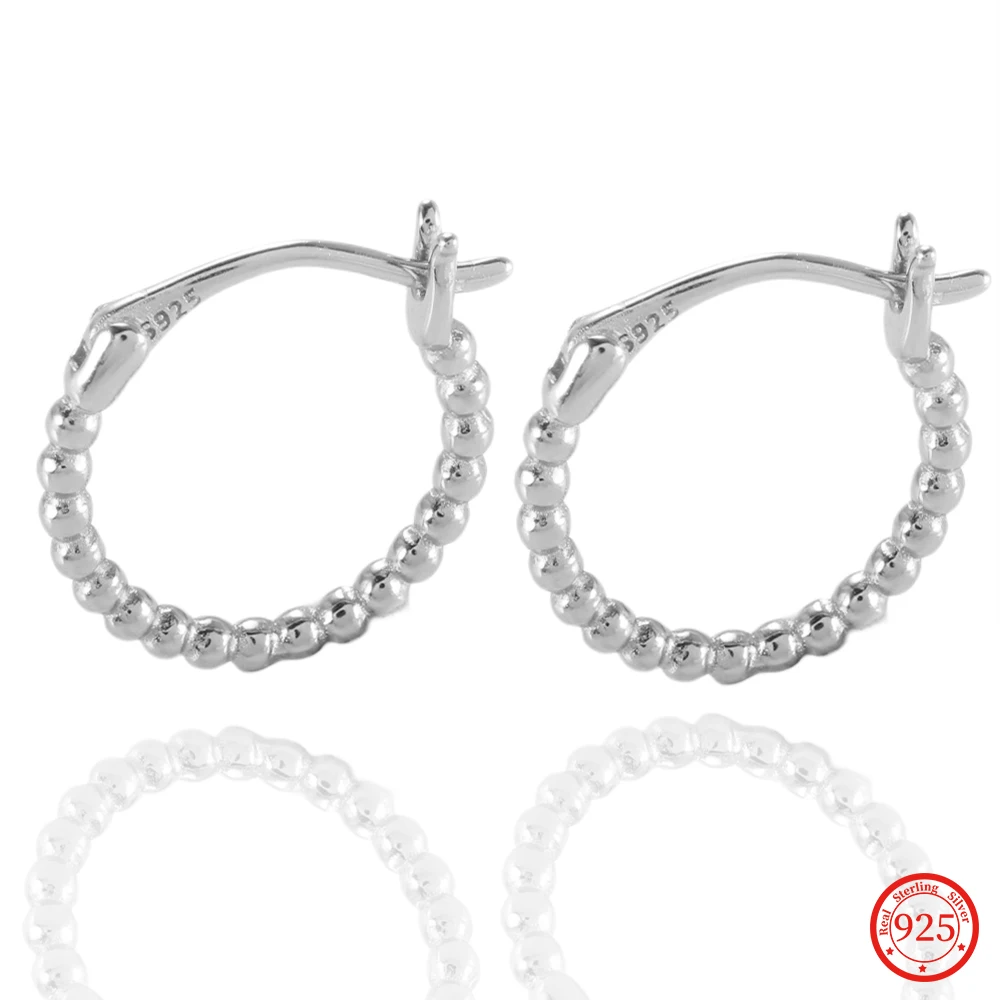 

925 Sterling Silver Hot Sale Korean Simple Beads Earrings for Women Girls Temperament Party Cute Ear Fine Jewelry Wholesales