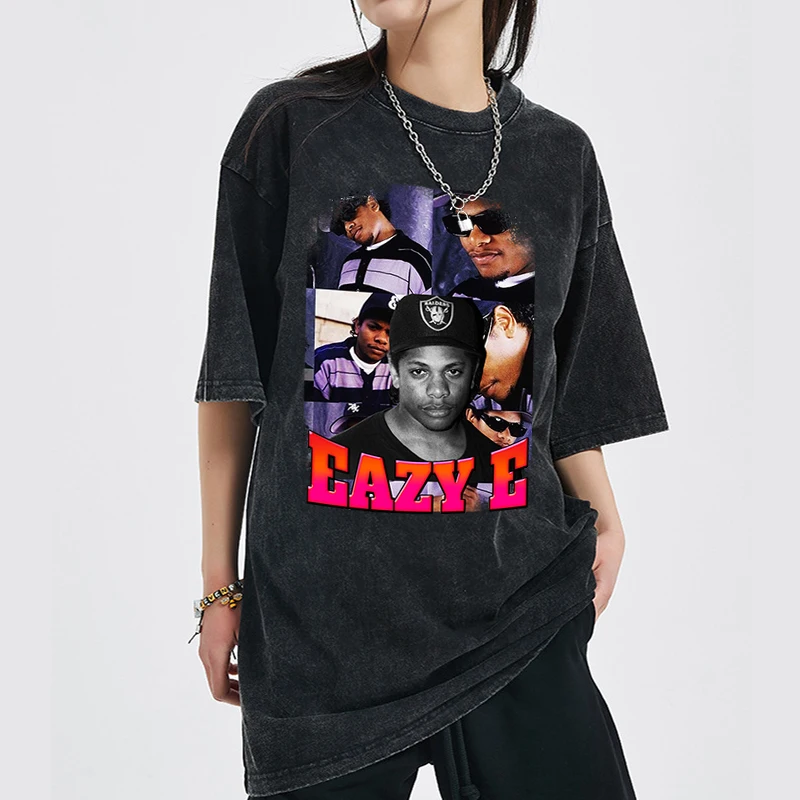 

Футболка EAZY E с принтом для мужчин и женщин, Повседневная модная винтажная рубашка с круглым вырезом, топ в стиле хип-хоп, большие размеры, в с...