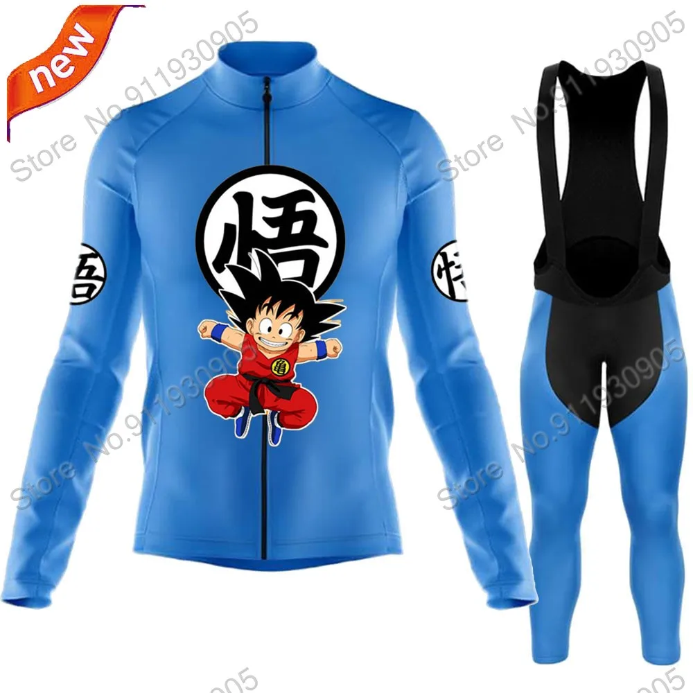 

Трикотажный комплект мужской с длинным рукавом, мультяшный аниме комплект одежды в стиле ретро, одежда для езды на велосипеде, штаны для гор...
