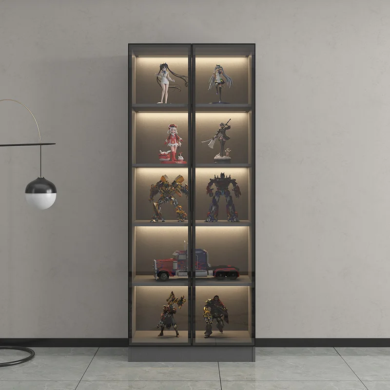 Роскошный цельнодеревянный игрушечный гаражный набор шкаф Lego стеклянная дверь