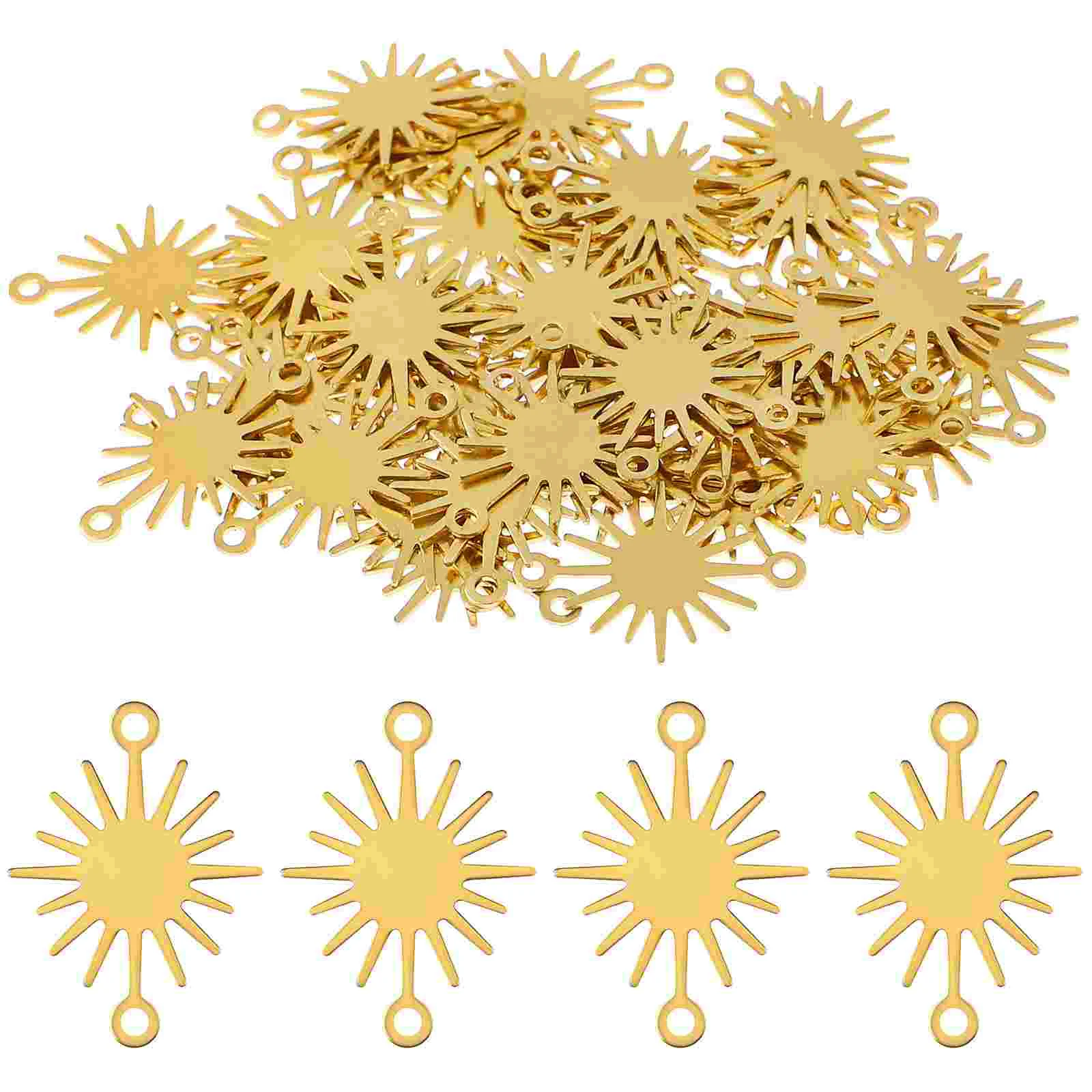 

50 Pcs Sun Flower Pendant Connector Charms Jewelry Making Vintage Accessories Pendants Earrings Wafer Links