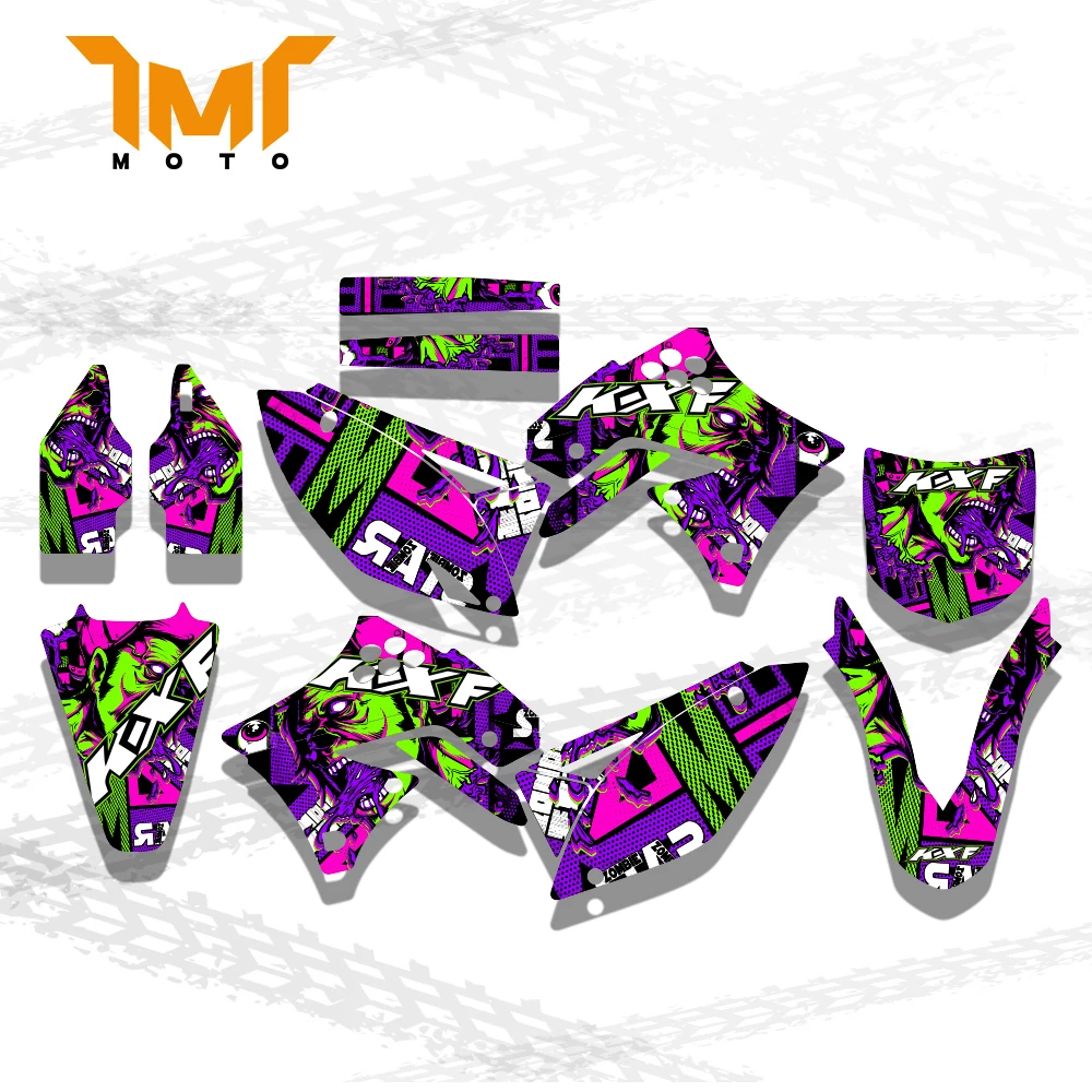 

TMT для Kawasaki KX250F KXF250 KXF 250 KXF 2009 2010 2011 2012 полная графика наклейки наклейки мотоцикл фон индивидуальный номер