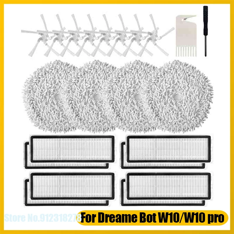 

Accessory Kit for Xiaomi Mijia Dreame Bot W10 / W10 Pro Robot Vacuum Cleaner Mop Cloth Side Brush HEPA Filter Replacement Parts